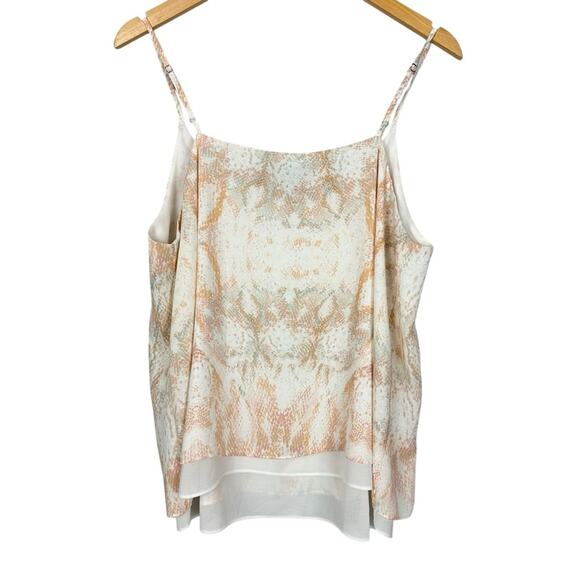 NWT Rachel Zoe Adjustable Snakeskin Print Pink Double Layered Cami Size XL - Picture 4 of 9